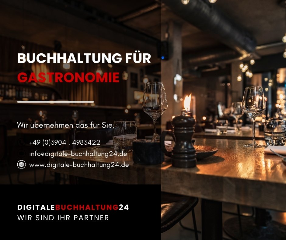 🍽️💼 𝗕𝘂𝗰𝗵𝗵𝗮𝗹𝘁𝘂𝗻𝗴 𝗶𝗻 𝗱𝗲𝗿 𝗚𝗮𝘀𝘁𝗿𝗼𝗻𝗼𝗺𝗶𝗲? 𝗪𝗶𝗿 𝗺𝗮𝗰𝗵𝗲𝗻 𝗱𝗮𝘀 𝗳ü𝗿 𝗲𝘂𝗰𝗵!In kaum einer Branche ist die Buchhaltung so speziell und sensibel wie in der Gastronomie:
➡️ Hohe Barumsätze
➡️ Trinkgeldregelungen
➡️ Wareneinsatz- und Inventurkontrollen
➡️ Mehrwertsteuer-Splitting
➡️ Komplexe Personalabrechnung𝗪𝗶𝗿 𝘀𝗶𝗻𝗱 𝗣𝗿𝗼𝗳𝗶𝘀 𝗶𝗻 𝗱𝗶𝗲𝘀𝗲𝗺 𝗕𝗲𝗿𝗲𝗶𝗰𝗵 𝘂𝗻𝗱 𝘄𝗶𝘀𝘀𝗲𝗻, 𝘄𝗼𝗿𝗮𝘂𝗳 𝗲𝘀 𝗮𝗻𝗸𝗼𝗺𝗺𝘁!
Von der GoBD-konformen Kassenführung bis zur betriebswirtschaftlichen Auswertung – wir sorgen für Ordnung, Transparenz und Rechtssicherheit in eurer Gastro-Buchhaltung.➡️ Ihr habt ein Restaurant, Café, Bar oder Imbiss? Sprecht uns an – wir kümmern uns!📩 info@digitale-buchhaltung24.de
📞 +49 (0)3904 . 4983422#GastronomieBuchhaltung #BuchhaltungProfis #GoBD #Kassenführung #GastroBusiness #Steuerberatung
