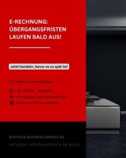 ⚠️ 𝗘-𝗥𝗲𝗰𝗵𝗻𝘂𝗻𝗴: Ü𝗯𝗲𝗿𝗴𝗮𝗻𝗴𝘀𝗳𝗿𝗶𝘀𝘁𝗲𝗻 𝗹𝗮𝘂𝗳𝗲𝗻 𝗯𝗮𝗹𝗱 𝗮𝘂𝘀!Die 𝗘-𝗥𝗲𝗰𝗵𝗻𝘂𝗻𝗴 𝗶𝘀𝘁 𝗹ä𝗻𝗴𝘀𝘁 𝗣𝗳𝗹𝗶𝗰𝗵𝘁 – doch viele Unternehmen nutzen noch Papier oder PDF. Die Übergangsfristen für die verpflichtende Umstellung laufen in Kürze aus.📌 𝗝𝗲𝘁𝘇𝘁 𝗵𝗮𝗻𝗱𝗲𝗹𝗻, 𝗯𝗲𝘃𝗼𝗿 𝗲𝘀 𝘇𝘂 𝘀𝗽ä𝘁 𝗶𝘀𝘁:▪ Prüfen Sie Ihre Systeme und Software
▪ Stellen Sie den Empfang und Versand elektronischer Rechnungen sicher
▪ Schulen Sie Ihr Team💻 Software zur Rechnungserstellung können Sie direkt bei EBS Haldensleben -  Computer for business - erwerben.🌐 Weitere Informationen zur E-Rechnung finden Sie auf unserer Website.https://digitale-buchhaltung24.de⏳ 𝗪𝗲𝗿 𝗷𝗲𝘁𝘇𝘁 𝗻𝗶𝗰𝗵𝘁 𝗯𝗲𝗴𝗶𝗻𝗻𝘁, 𝗿𝗶𝘀𝗸𝗶𝗲𝗿𝘁 𝗩𝗲𝗿𝘇ö𝗴𝗲𝗿𝘂𝗻𝗴𝗲𝗻, 𝗠𝗲𝗵𝗿𝗮𝘂𝗳𝘄𝗮𝗻𝗱 𝘂𝗻𝗱 𝗺ö𝗴𝗹𝗶𝗰𝗵𝗲 𝗦𝗮𝗻𝗸𝘁𝗶𝗼𝗻𝗲𝗻.#ERechnung #Digitalisierung #Buchhaltung #Unternehmen #Rechnungswesen #EBSHaldensleben #UmstellungJetzt #Papierlos #BusinessTipps #Steuern2025